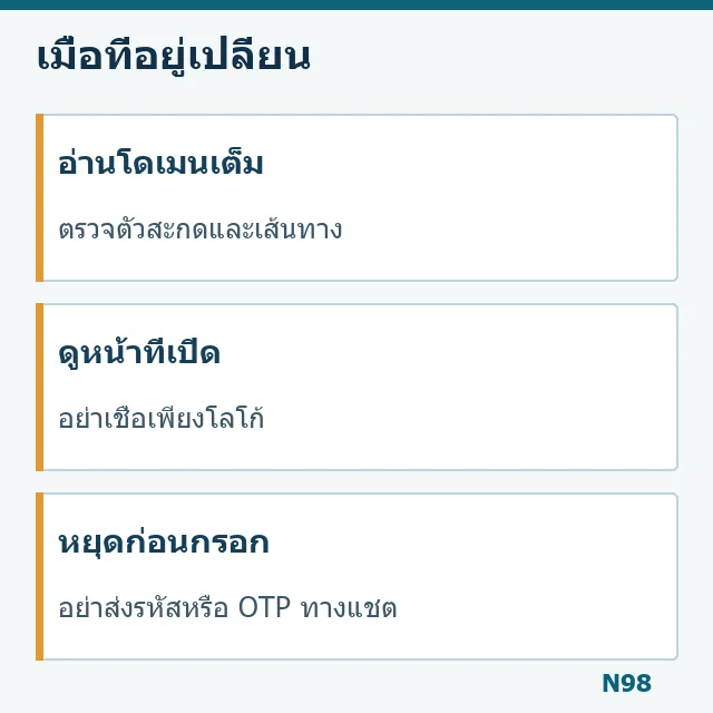แผนภาพตรวจโดเมนและข้อมูลก่อนกรอก
